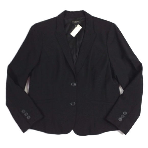 Talbots Black Wool Blend Long Sleeve Two Button Blazer Jacket Womens 12P NWT - Picture 7 of 15